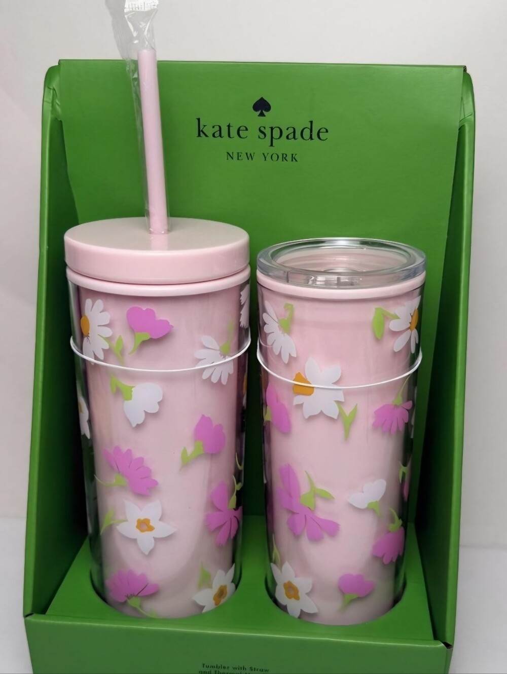 kate spade Pink Floral Double Tumbler Set